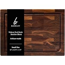 Cutting Board for Kitchen Wood Cutting Board, Non-Toxic Butcher Block, Walnut Cutting Boards with Juice Groove & Handles, Charcuterie Board Walnut EndGrain - 10" x 13.75" x 1.75"