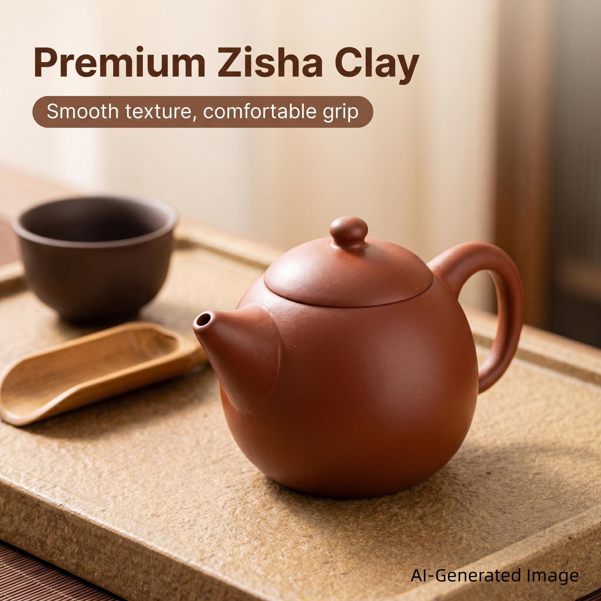 Teiera Zisha Yixing Argilla Cinese Stile Kung Fu 280ml | Teiera artigianale con scatola regalo, adatta per tè sfuso oolong, tè verde e tè nero