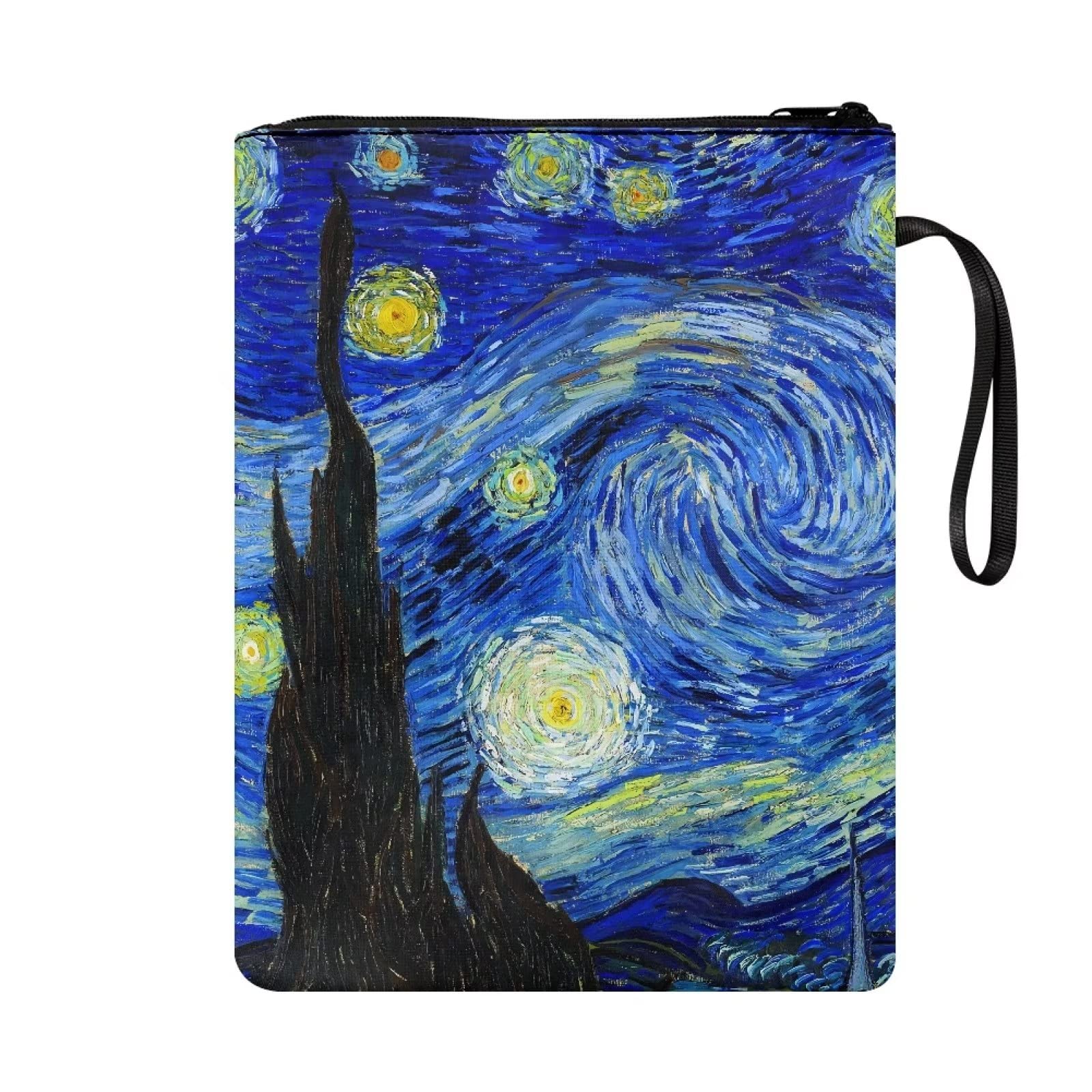Poceacles Starry Night Pattern Book Sleeve Book Cover for Book Lovers Hardcover Paperback Cover Zipper Pouch Bag Protector for Women Men - Image 2