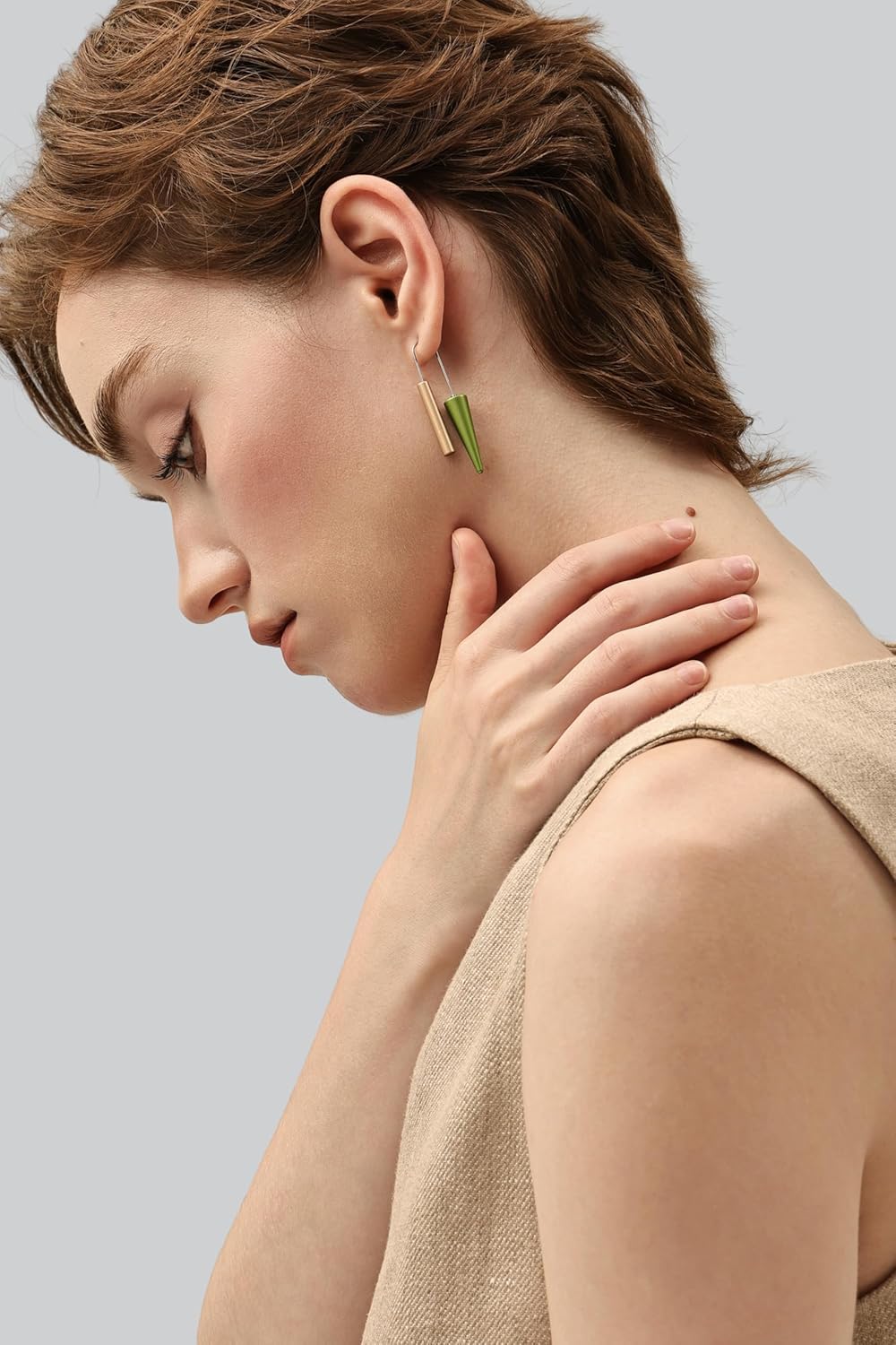 Trendy Dangle Earrings Set for Women, Colorful Aluminum Drop Earrings, 6 Pcs DIY Interchangeable Conical Beads, Lightweight Titanium Ear Hooks, Hypoallergenic and Not Easy To Fade - Image 3