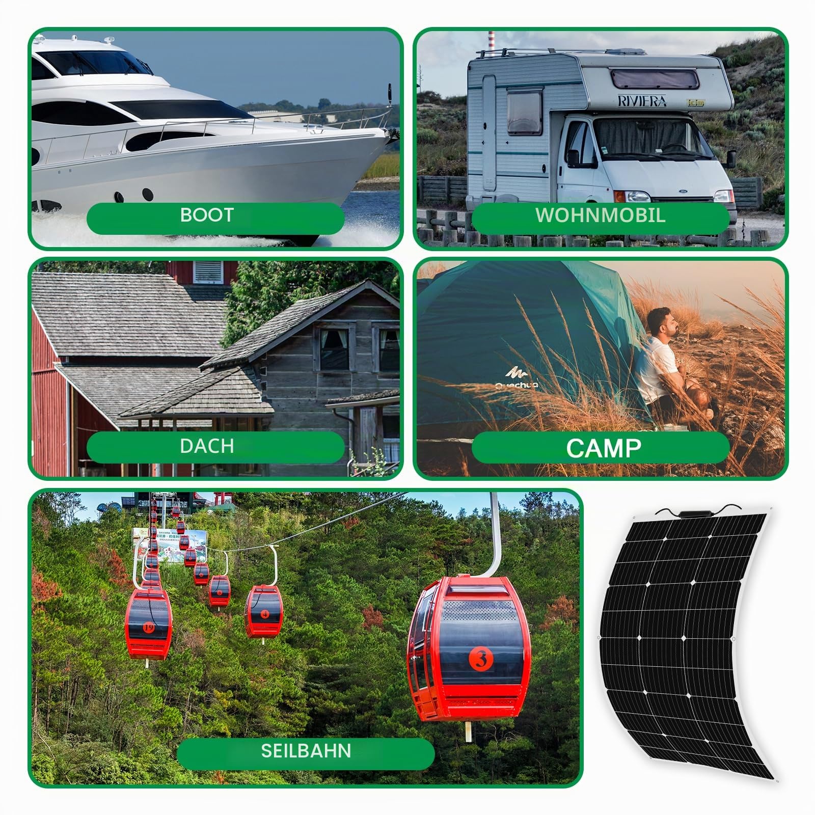 Solar Panel Kit 400W 4*100W Flexible Solar Panel 12V Photovoltaic Waterproof Solar Charger 40A Controller+3m Cable+1m Battery Clip Cable for 12v Baterry Charger (400)