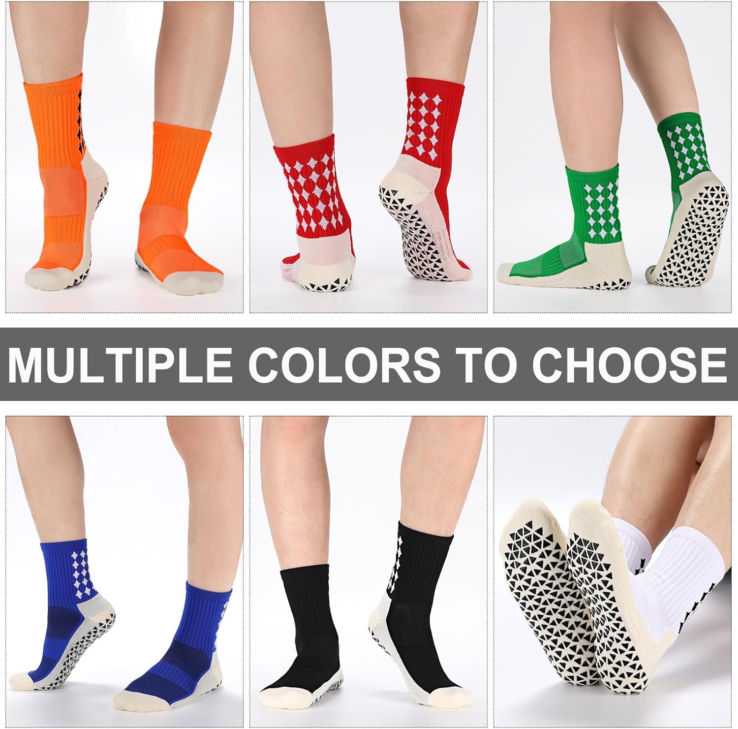 3/6 Pairs Grip Soccer Socks Men Women Non-slip Sports Socks for Basketball Football Athletic - Image 6