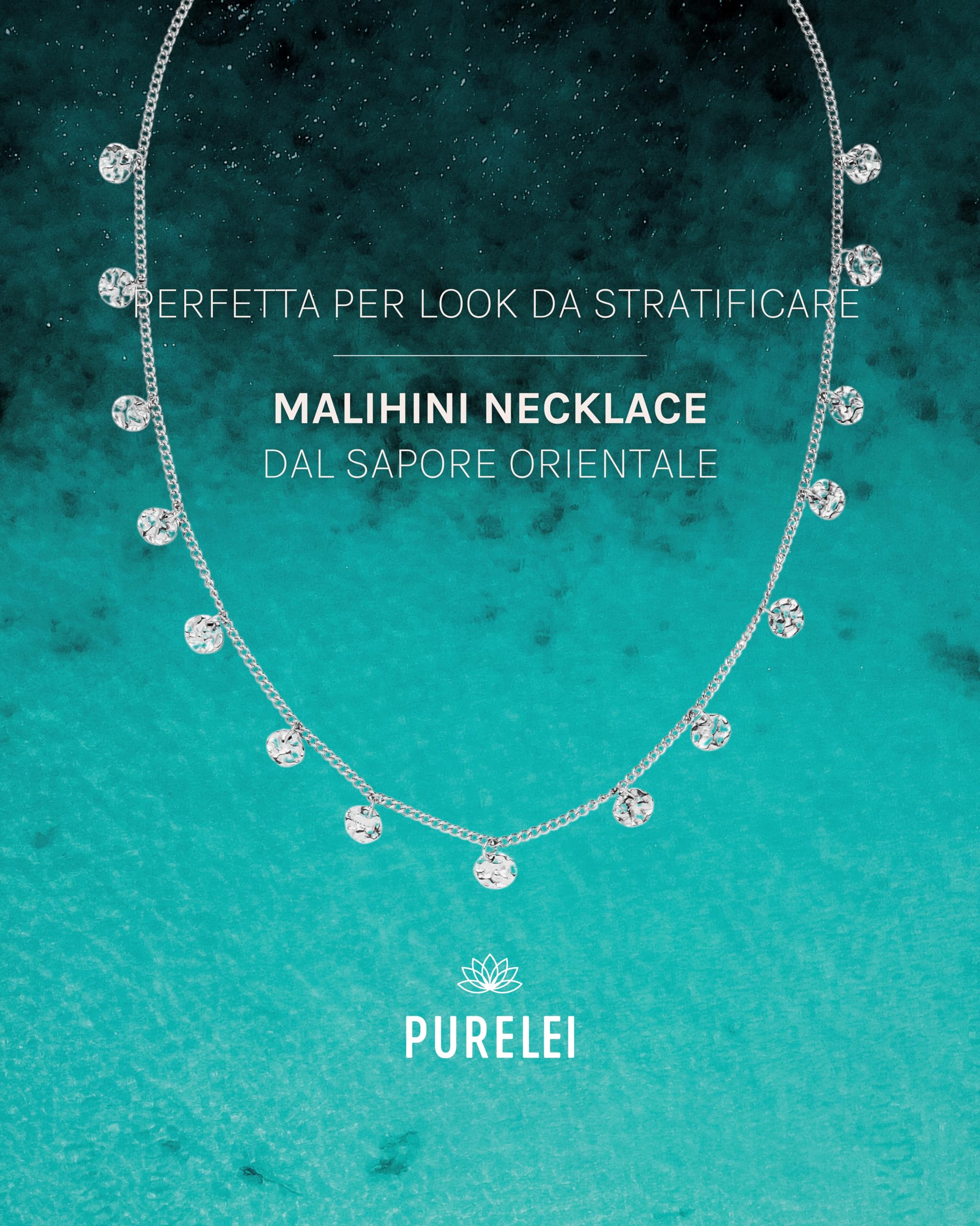 Purelei Malihini necklace – Collana donna in resistente acciaio inossidabile – Collanina donna con ciondolo – lunghezza 35-40 cm – Collana per un look personalizzato – impermeabile