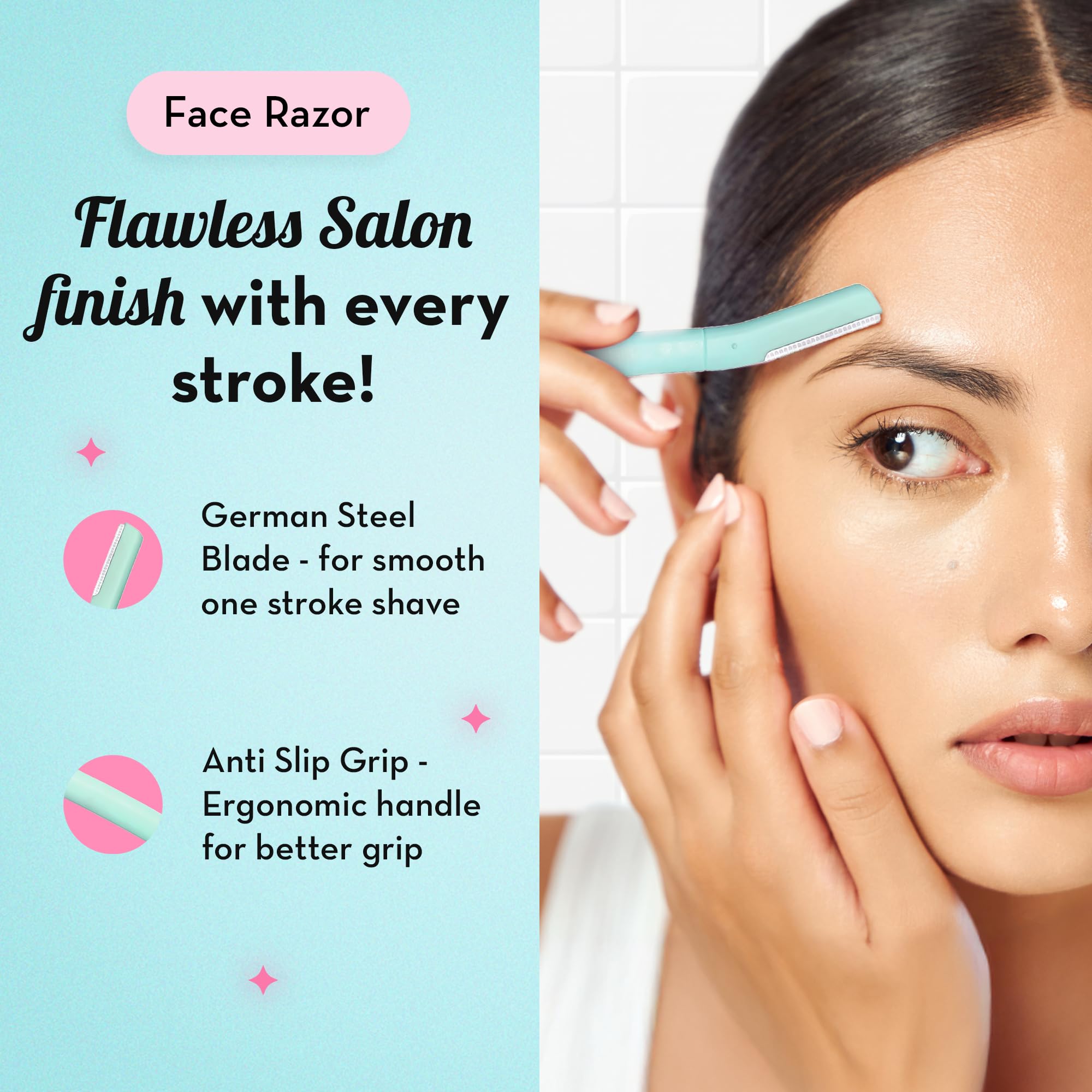 Plush The Ultimate Razor Trio Kit | Bikini, Body & Face Razor for Woman | 3-in-1 Hair Removal Kit | Smooth, Precise & Gentle Shave | Travel-Friendly & Easy to Use | Zero Cuts & Bumps 3