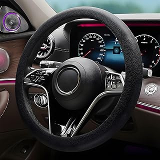 KAFEEK Funda de silicona para volante de automóvil, adecuada para volante de 14.17 a 15.35 pulgadas, suave, funda para volante para mujeres y hombres, accesorios para el interior del vehículo