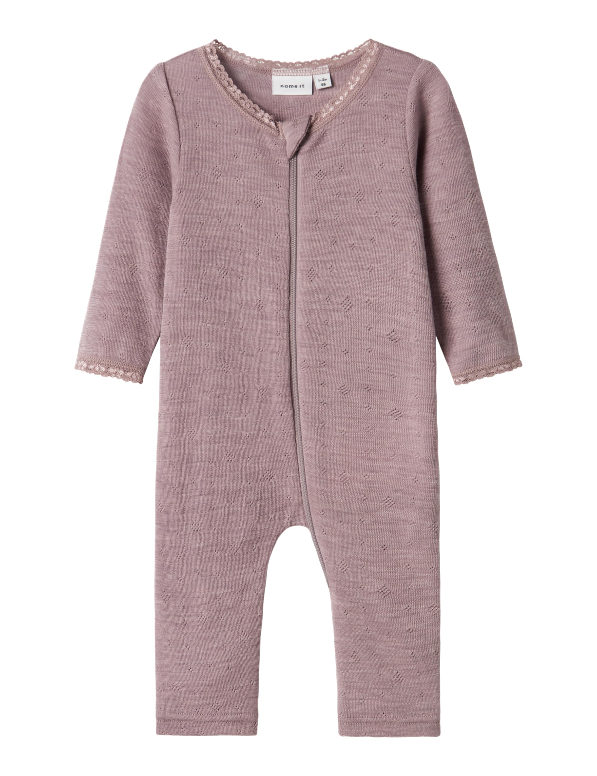 NAME IT Śpiochy Niemowlęta - dziewczynki Nbfwang Wool Needle Nightsuit Solid Noos