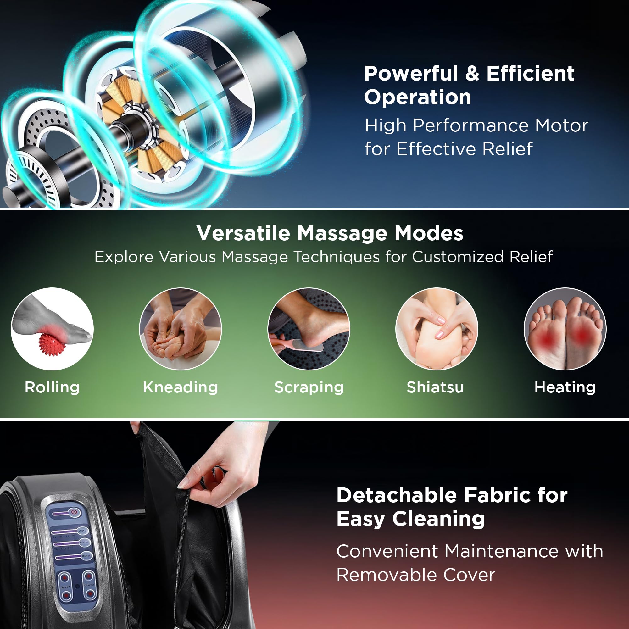 Dr Physio USA 1024 Electric Foot Massager Machine for Pain Relief, Muscle Relaxation & Improving Blood Circulation with Kneading Function, Calf & Leg Massager 3