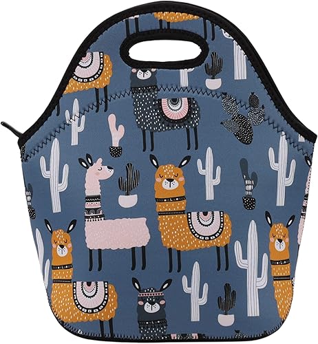 Aiphamy Lonchera de neopreno con aislamiento térmico para mujeres, hombres, adultos y adolescentes (Lama y Cactus) Aiphamy Lonchera de neopreno con aislamiento térmico para mujeres, hombres, adultos y adolescentes (Lama y Cactus)