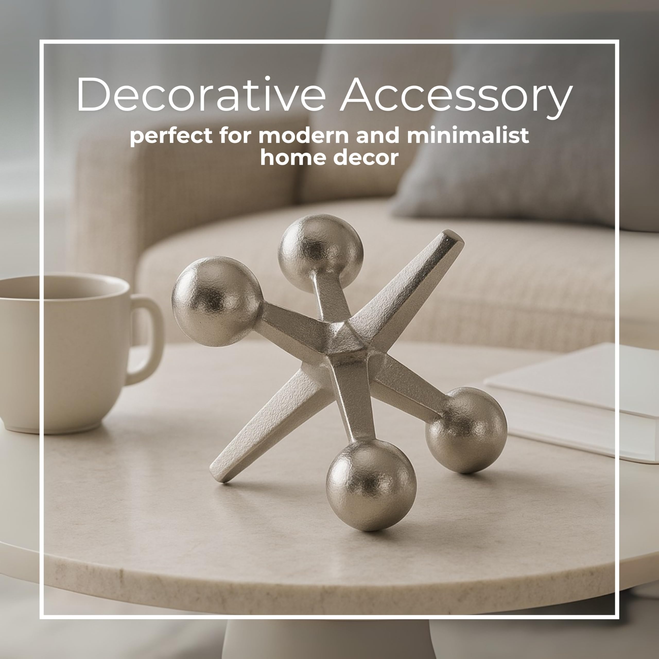 Amazon.com: Silver Metal Jacks Decorative Object – Abstract