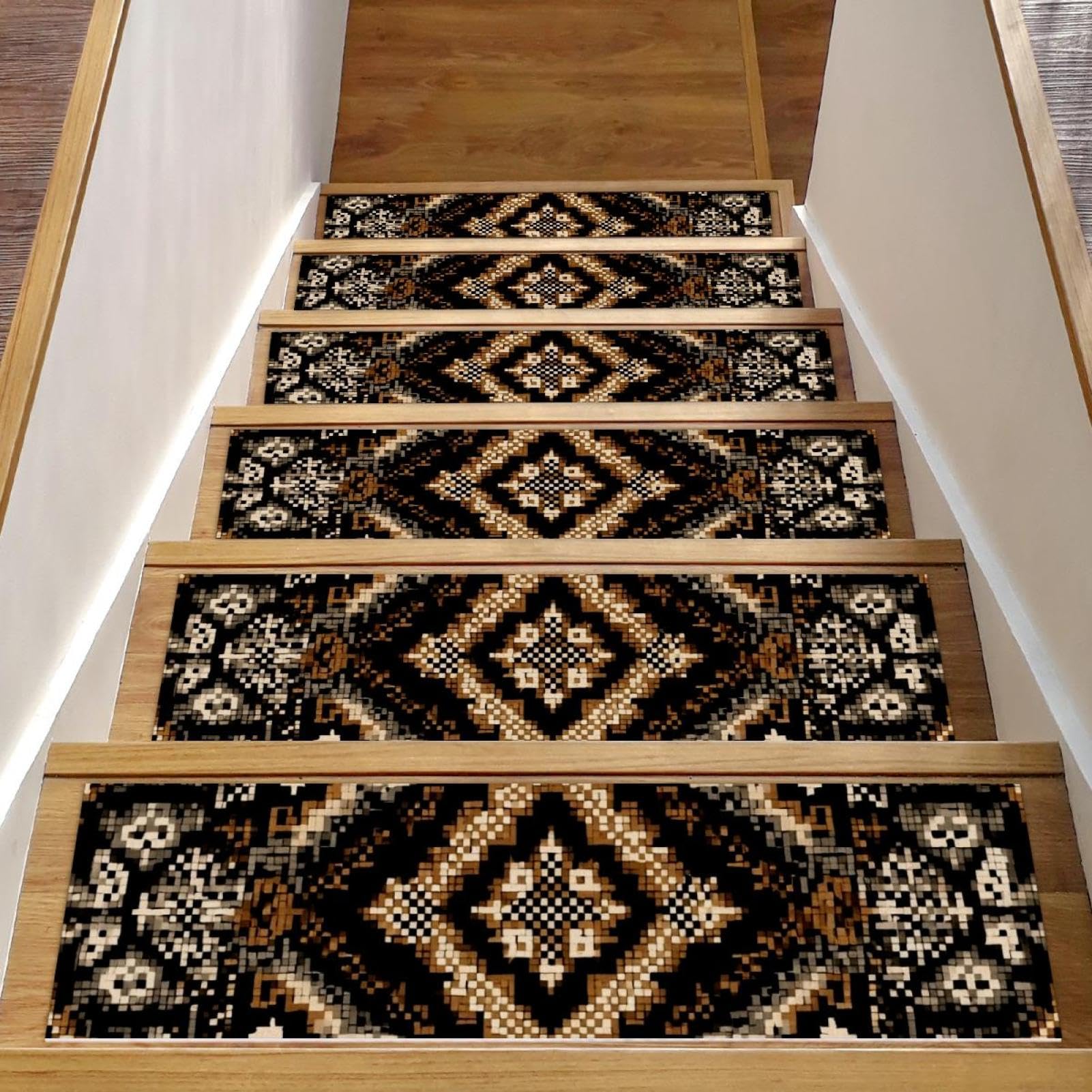 Tapis d'escalier antidérapants pour marches en bois décoration maison rétro