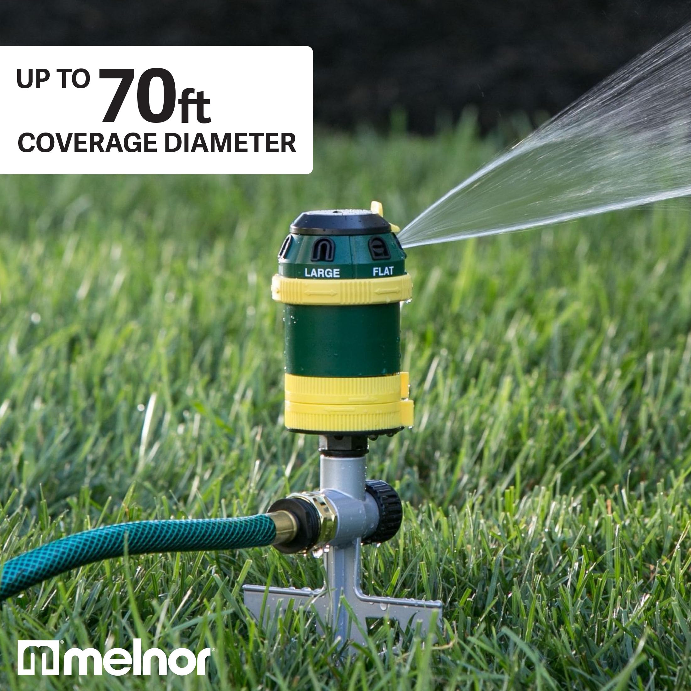 Melnor 65161AMZ - Irrigatore rotativo a 6 modalità con picchetto