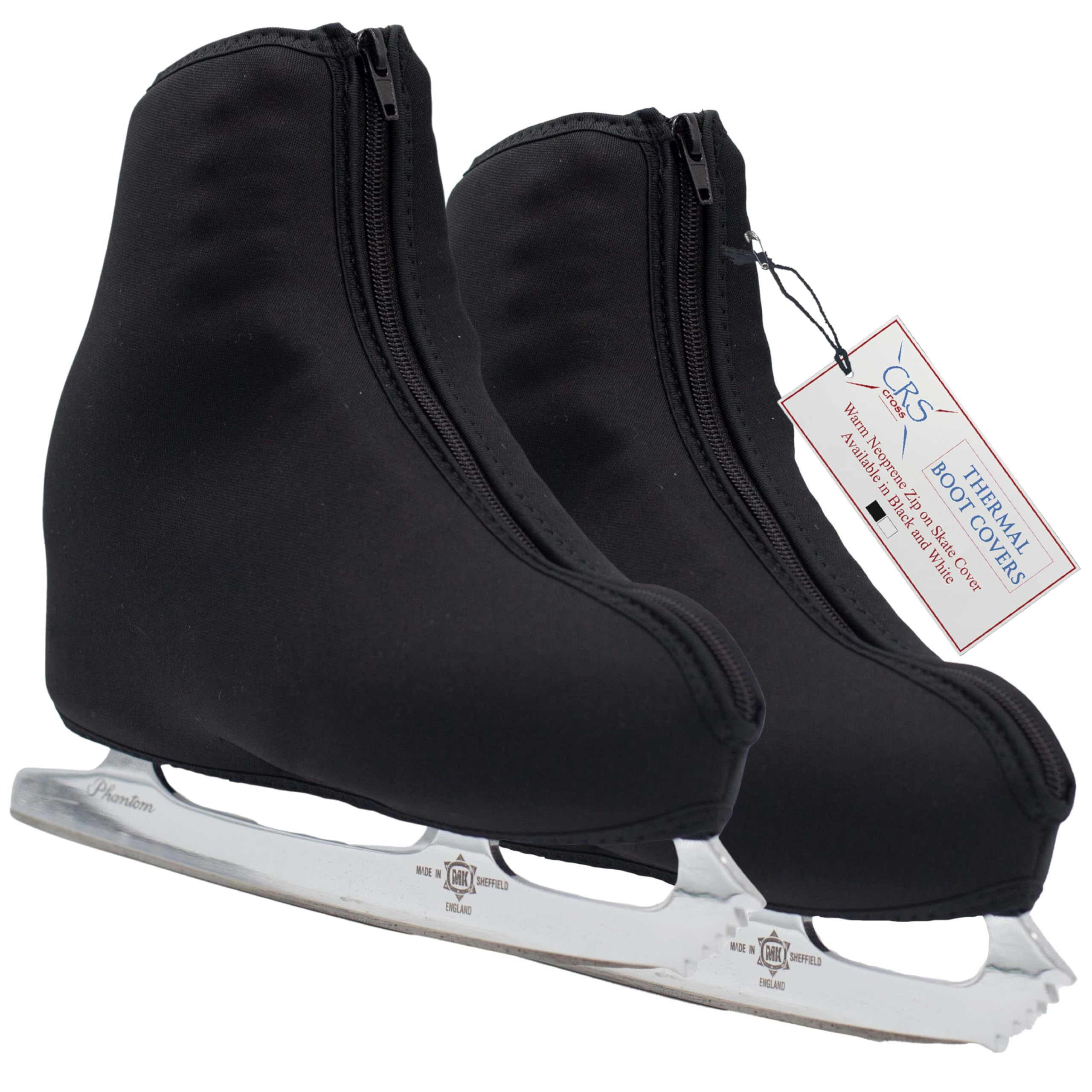 CRS Cross Thermal Ice Skate Boot Covers. Insulated Warm Neoprene Thermal Covers for Ice Skating, Roller, Hockey and Figure Skates.