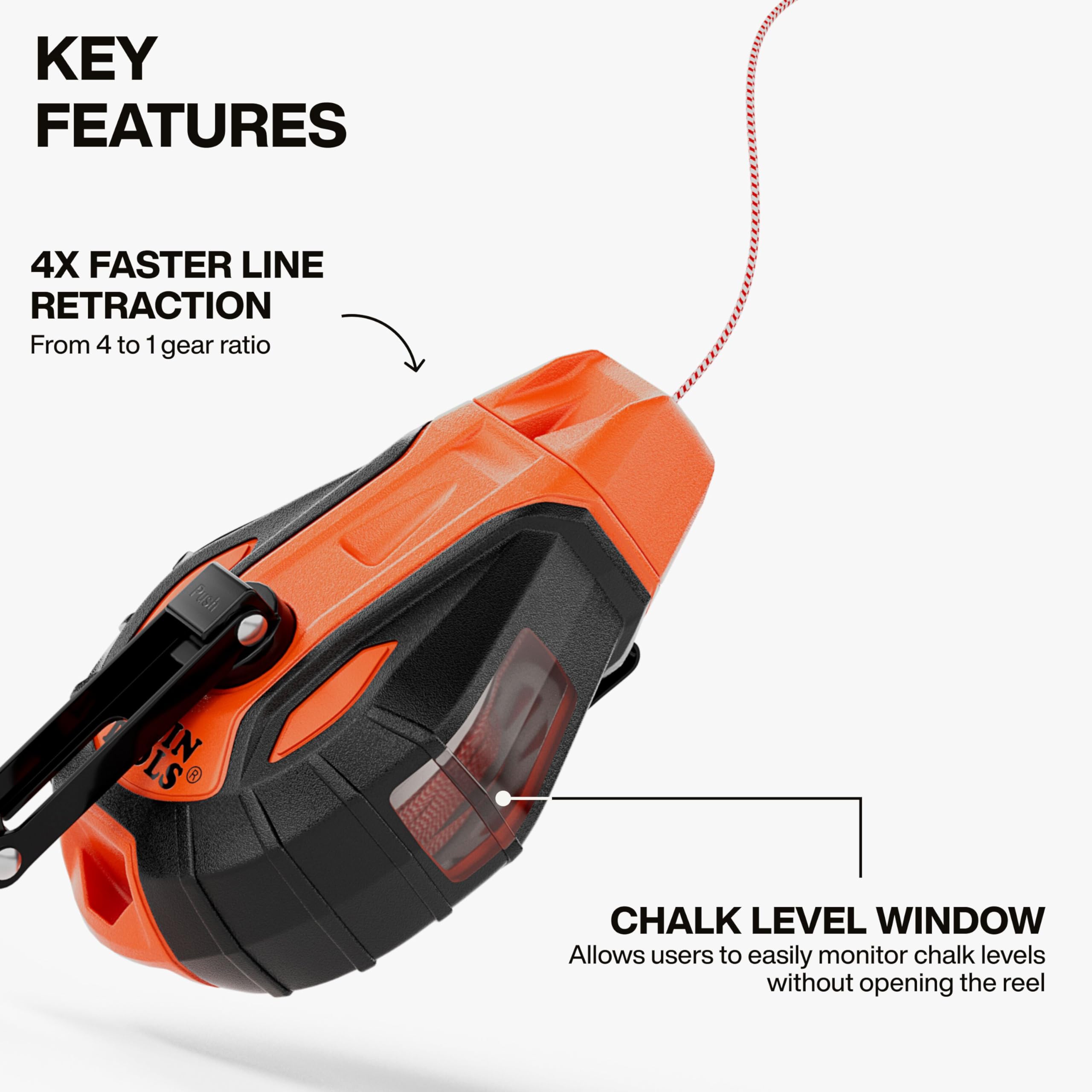 KLEIN TOOLS CHLK50S Chalk Reel, 50-Foot, 4:1 Gear Ratio — Amazon image 2
