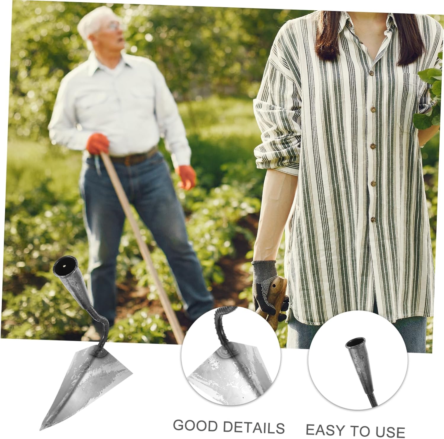 Stainless Steel Ditch Hoe for Gardening Push Pull Hoe Head Garden Tool Weeding Cultivator Rake