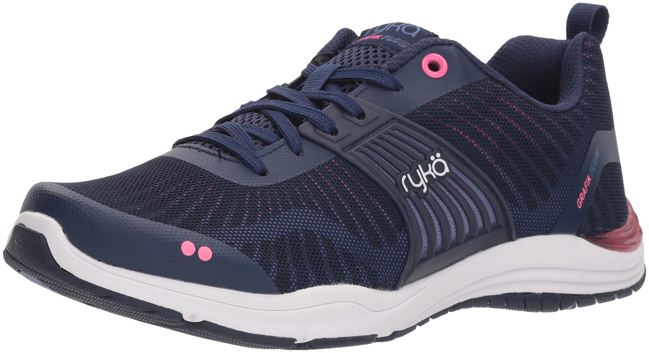 Ryka Women's Grafik Flow Athletic Shoe, Blue/Pink, 7.5 M US