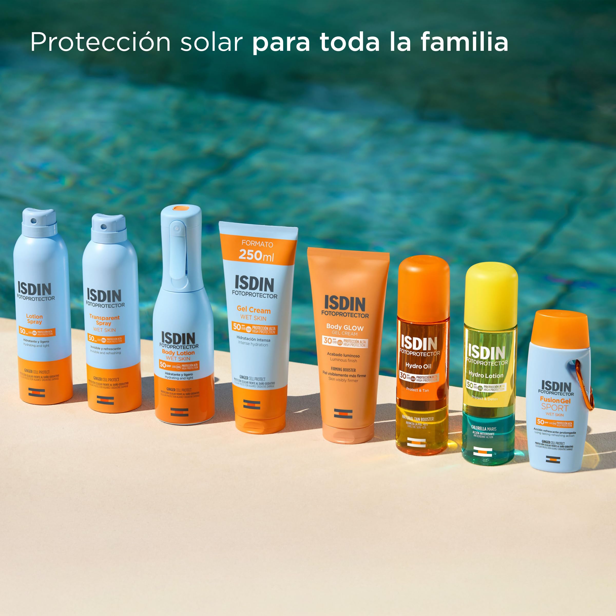 ISDIN Fotoprotector Body Lotion SPF50, Protector solar corporal ligero en pistola, Crema solar que hidrata intensamente la piel, 250ml