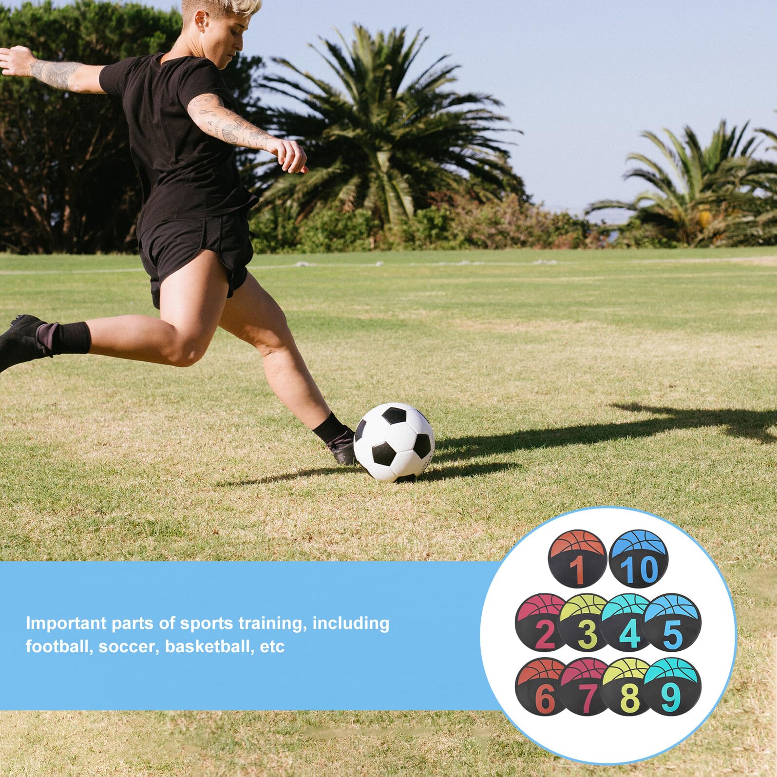 10 Stück Fußball Markierungsscheiben Rund aus TPE Leicht und Praktisch für Fußballtraining und Spielfeldmarkierung Sichtbar und Robust für Trainer und Kinder