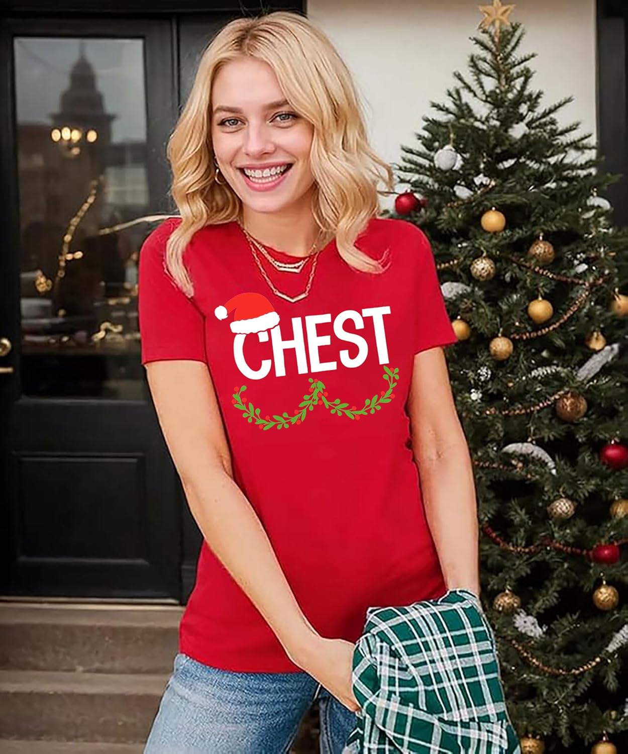 Christmas Couples Shirts: Chest Nuts Xmas Graphic Tee Cute Matching Couples Shirt for Him and Her Shirts - Image 4