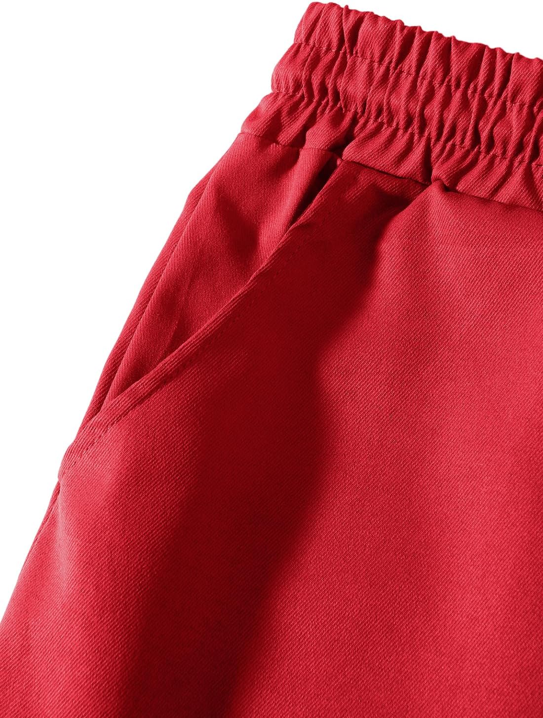 HUNGSON Men's Slim Fit Casual Pants - Stylish Slim Pants for Fashion Red - Image 6