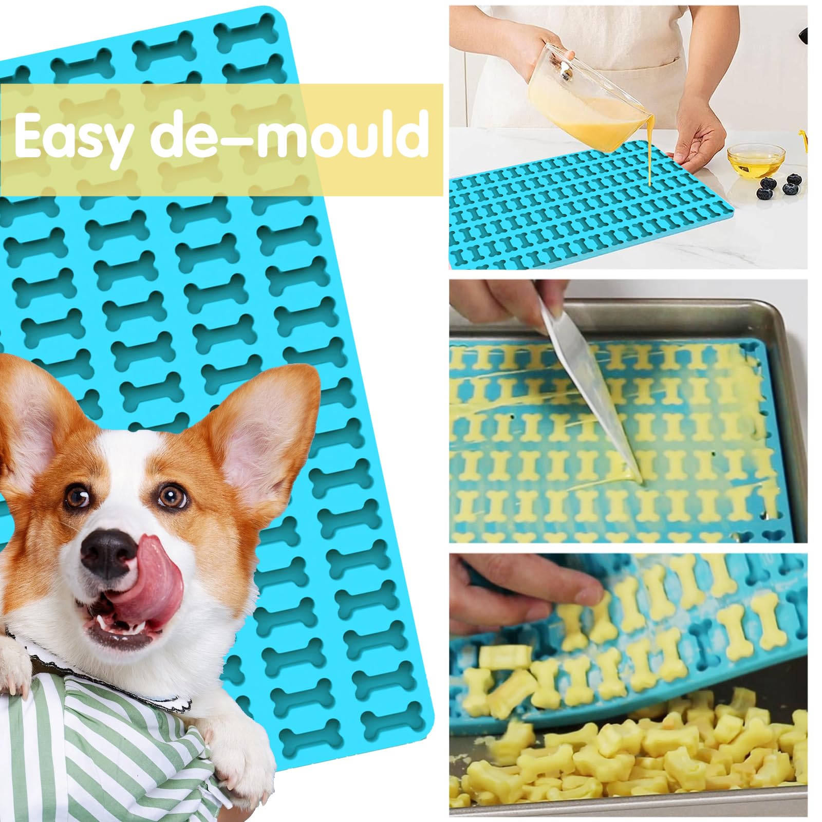 Moule En Silicone Pour Friandises Chien - 255 Cavités En Cœur, Avec 2 Grattoirs - 8