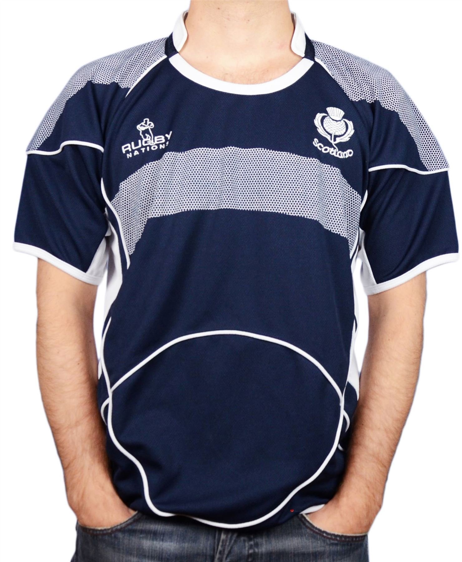 I LUV LTD Gents Rugby Shirt Scotland Crew Neck Half Sleeve Size 2X-Large Multi