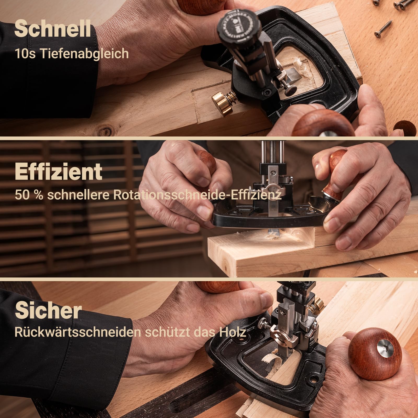 HONGDUI KM-17 PRO Router Hobel Holzbearbeitung Oberfräse Hobel zum Stimmen von Tischlereien, Schneiden von Nuten, Einsteckrillen