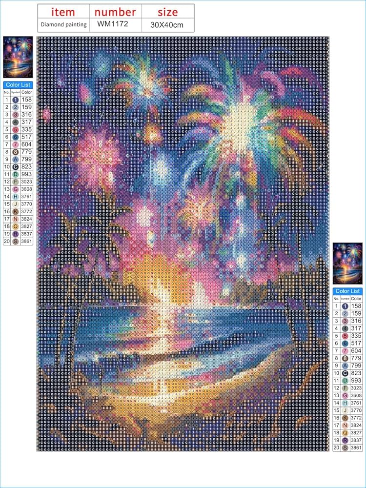 Amazon.co.jp: LEADINTOP ダイヤモンドアート 花火 丸いビーズ