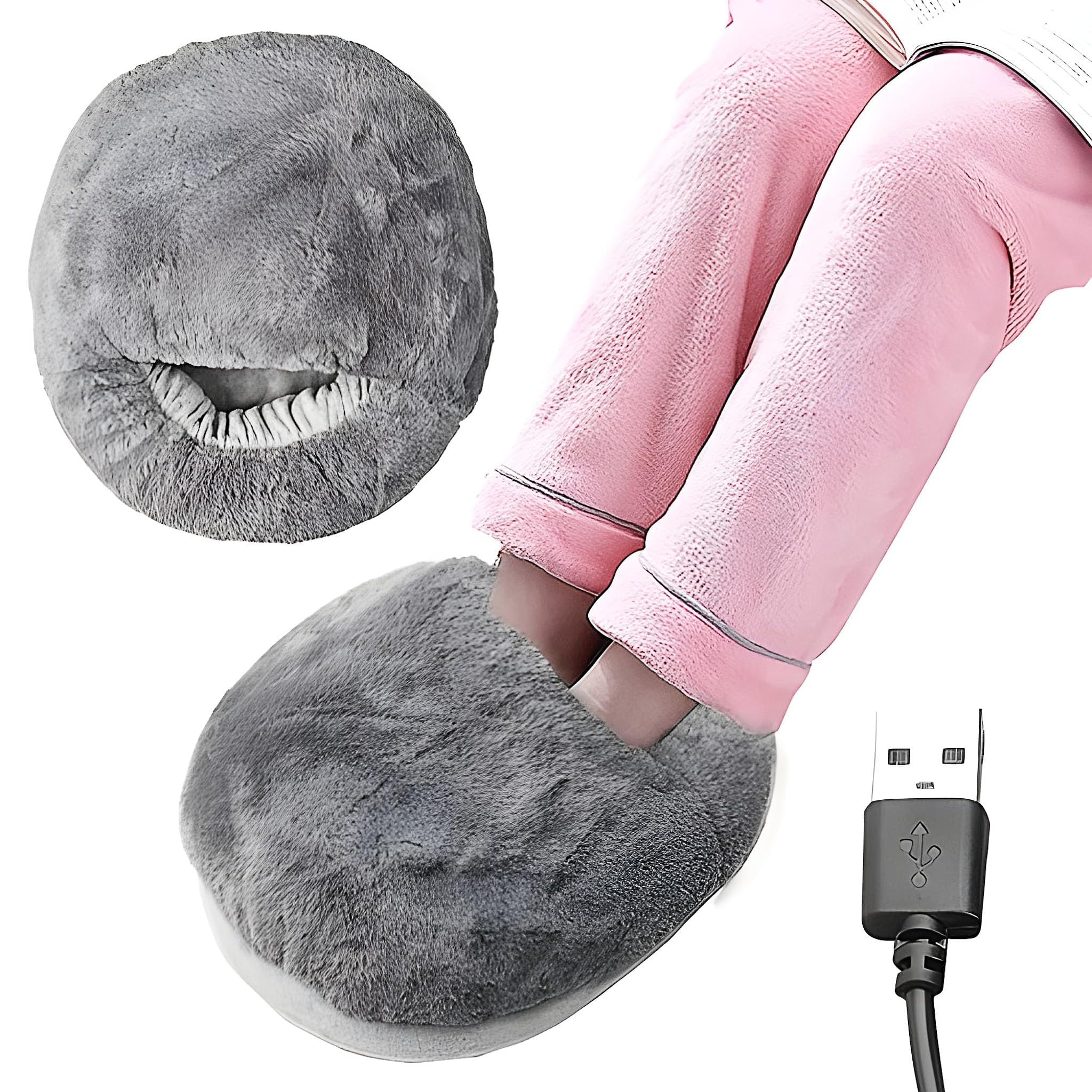 Bricoloco Calienta Pies Eléctrico USB 2 en 1- Calefactor de pies portátil con almohadilla térmica para aliviar tensión y estrés.
