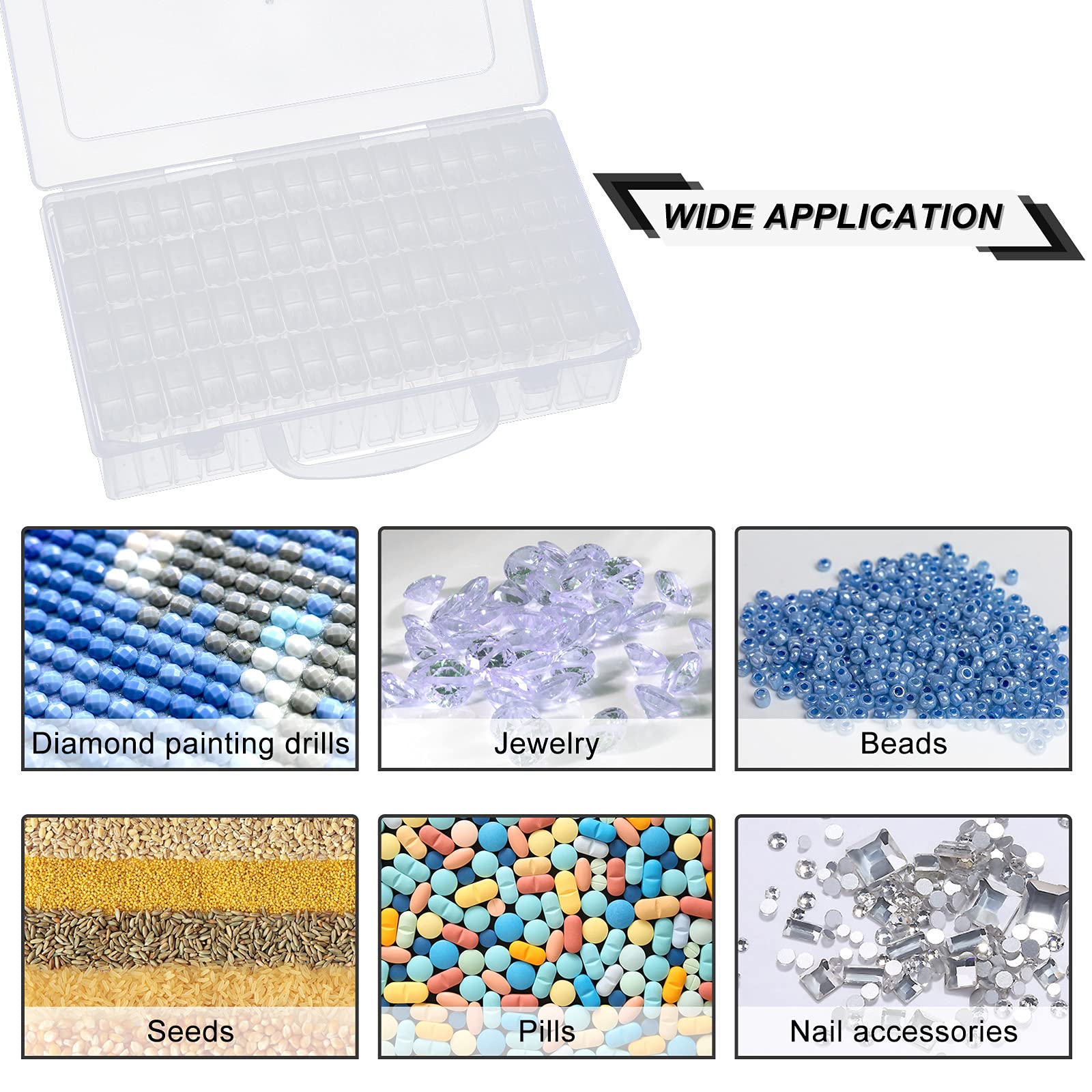 Kit 64 Contenitori Per Pittura Diamante - Portatile Con Coperchi Ermetici, Per Organizzare Perline - Foto 11