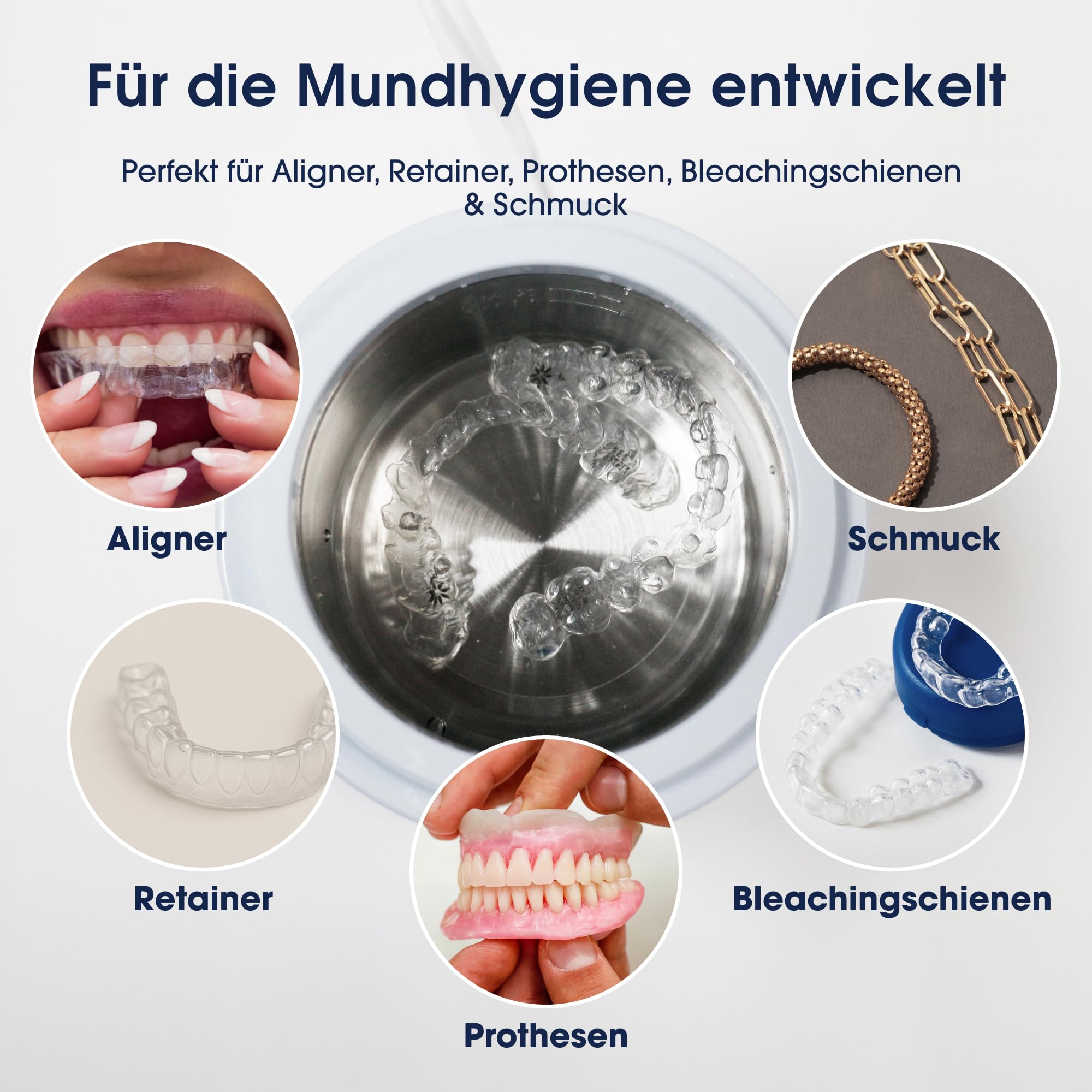 ZENT Ultraschallreinigungsgerät 200ml für Zahnspangen Schmuck