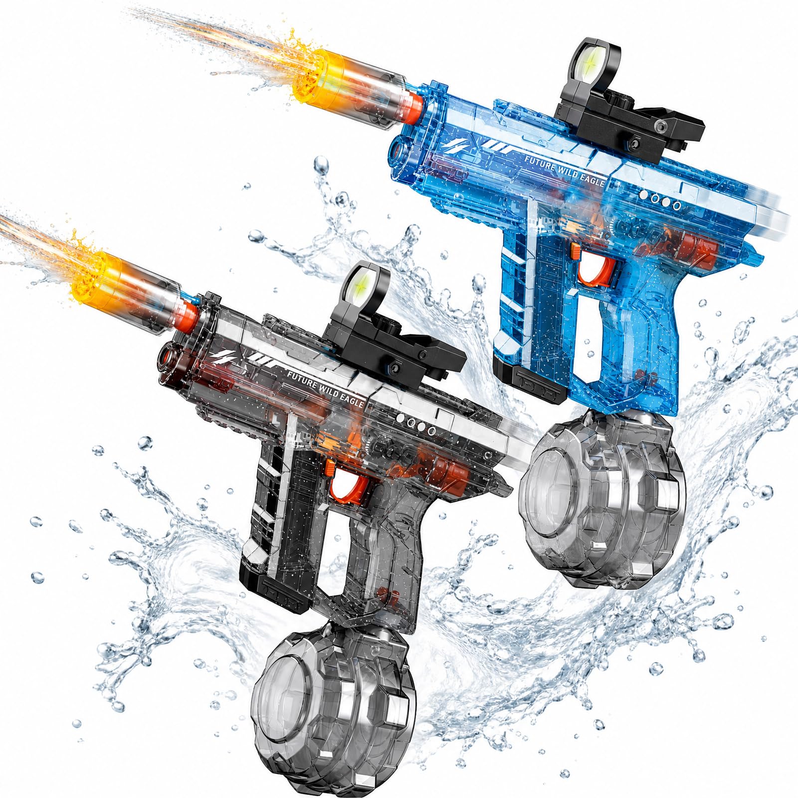 Pistola De Agua EléCtrica para NiñOs, Pistola Agua De Largo Alcance | Electric Water Gun Con Luz Led 800ml Juguetes Para Fiestas En La Playa Y En La Piscina, Regalos Para Adultos NiñAs Pack de 2