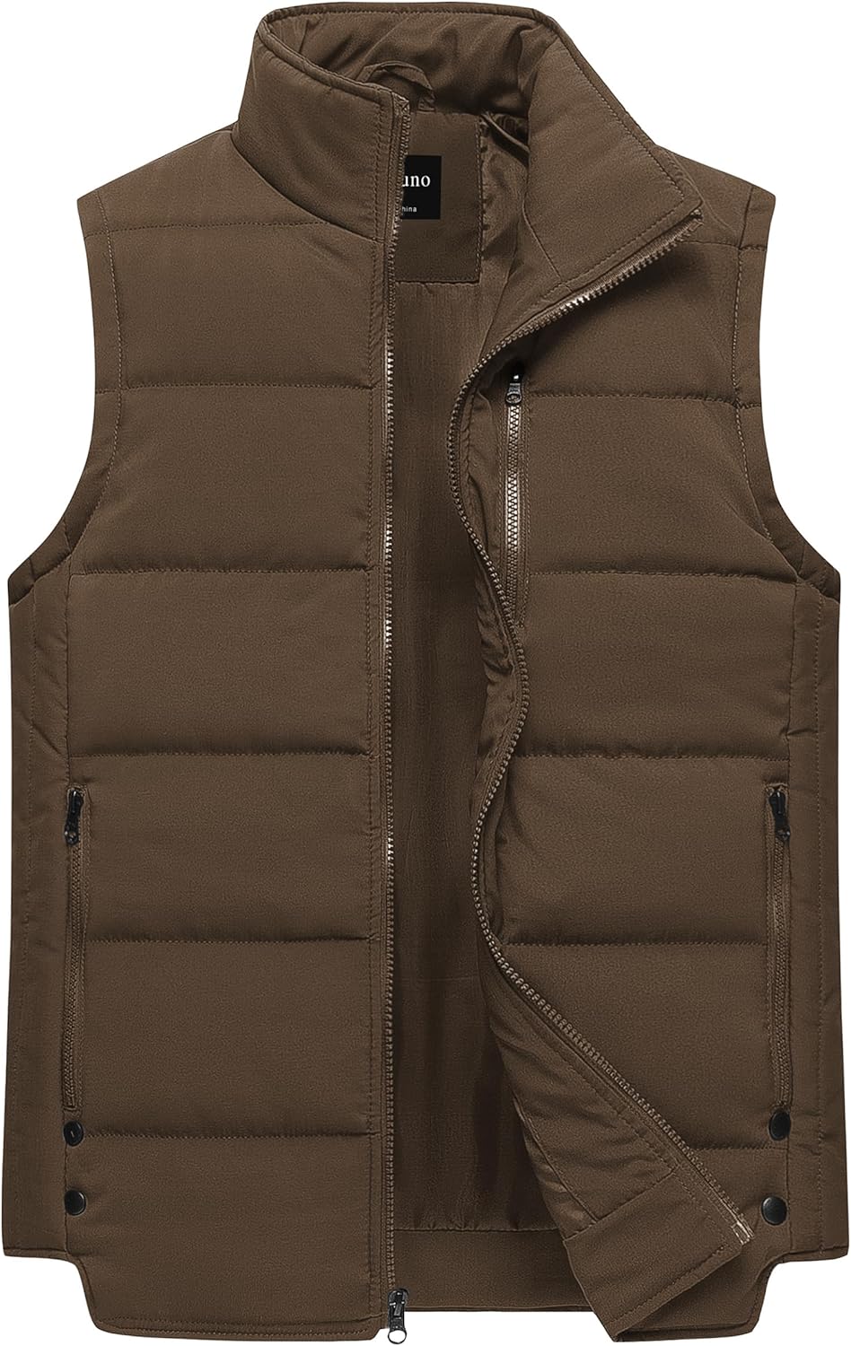 Chrisuno Men's Puffer Vest Casual Stand Collar Quilted Waistcoat Outdoor Padded Ski Vest