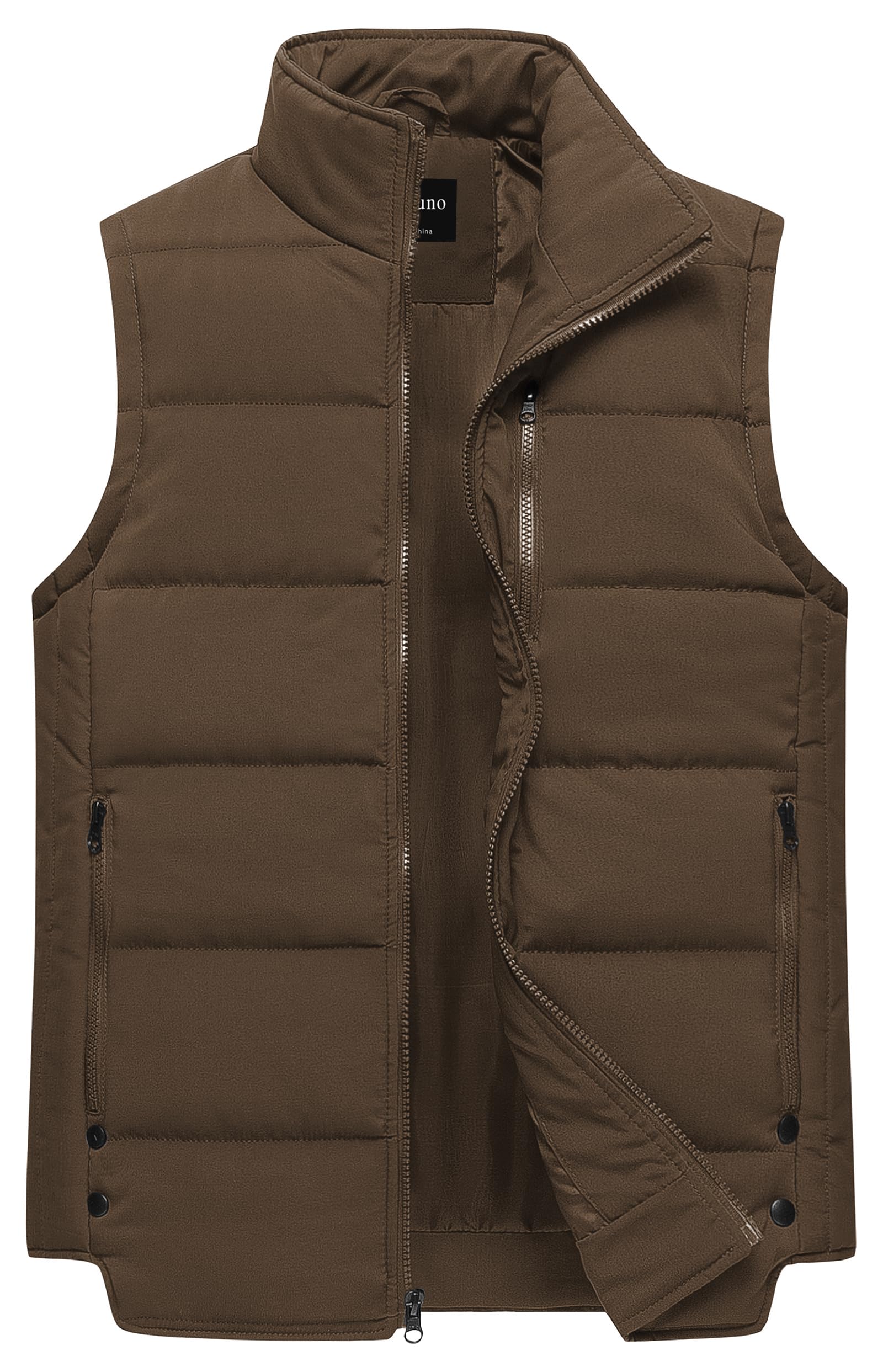 Chrisuno Men's Puffer Vest Outdoor Casual Jacket Stand Collar Padded Vest Coats