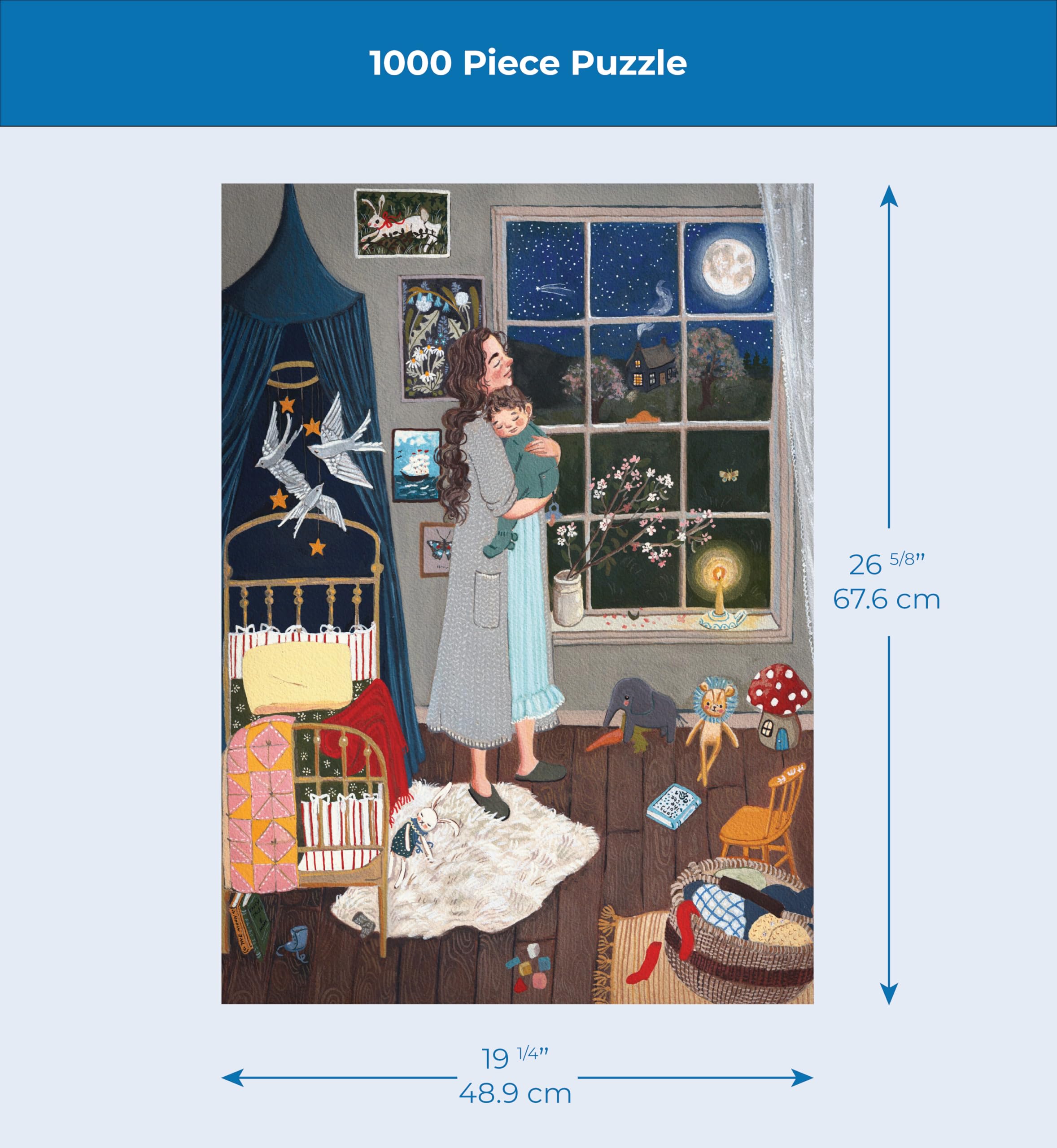 New York Puzzle Company - Loré Pemberton The Same Moon - Rompecabezas de 1000 piezas
