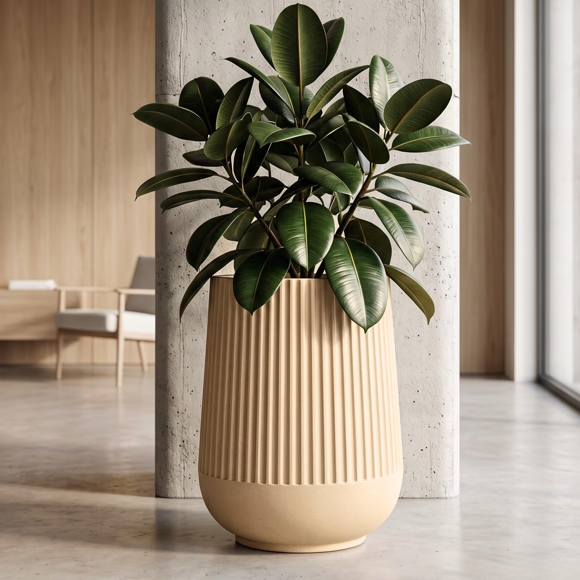 Eha Earth Friendly 22 Inch Opera Big Planter Made with Rice Husk | 1 Unit | Big Planters for Home Decor | Heavy Duty Plant Pot | UV Protected Pot for Plant | Pots & Planters Big Size discount deal