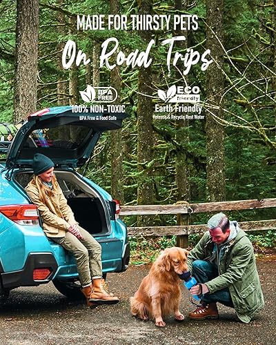 Miniatura 5 de lesotc - Botella de agua para perros mejorada, dispensador de agua portátil a prueba de fugas, botella de agua para mascotas, para caminar al aire