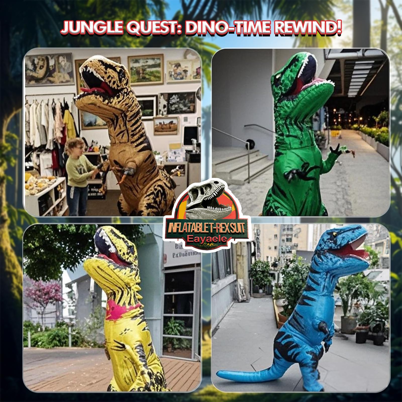 Disfraz Dinosaurio Adulto Hinchable T-Rex - Traje de Carnaval, Halloween, Fiestas - Tamaño Único, Fácil de Usar