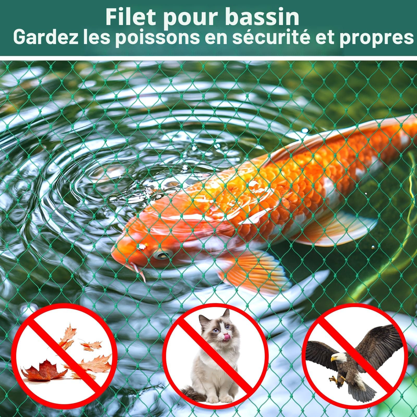 Filet Anti Oiseaux, Filet Poules, Filets pour Jardin, Filet à Volaille, Protection des Fruits, Maille 4 cm, Résistant aux UV, Robuste et Réutilisable (36 Fils-1.5m*20m)