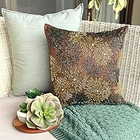 Vista 10 de The HomeCentric Funda de almohada, fundas marrones, fundas de almohada geométricas japonesas ópticas, fundas de almohada de 24 x 24 pulgadas, fundas