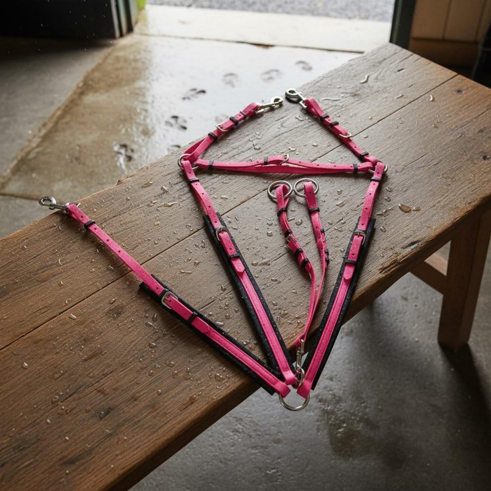 Pvc Horse Harness con Funzione di Sostegno Pettorale Imbracatura Regolabile in Pvc per Cavallo con Vestibilità Confortevole Adatto a Passeggiate Addestramenti Gare Escursioni , Rosa