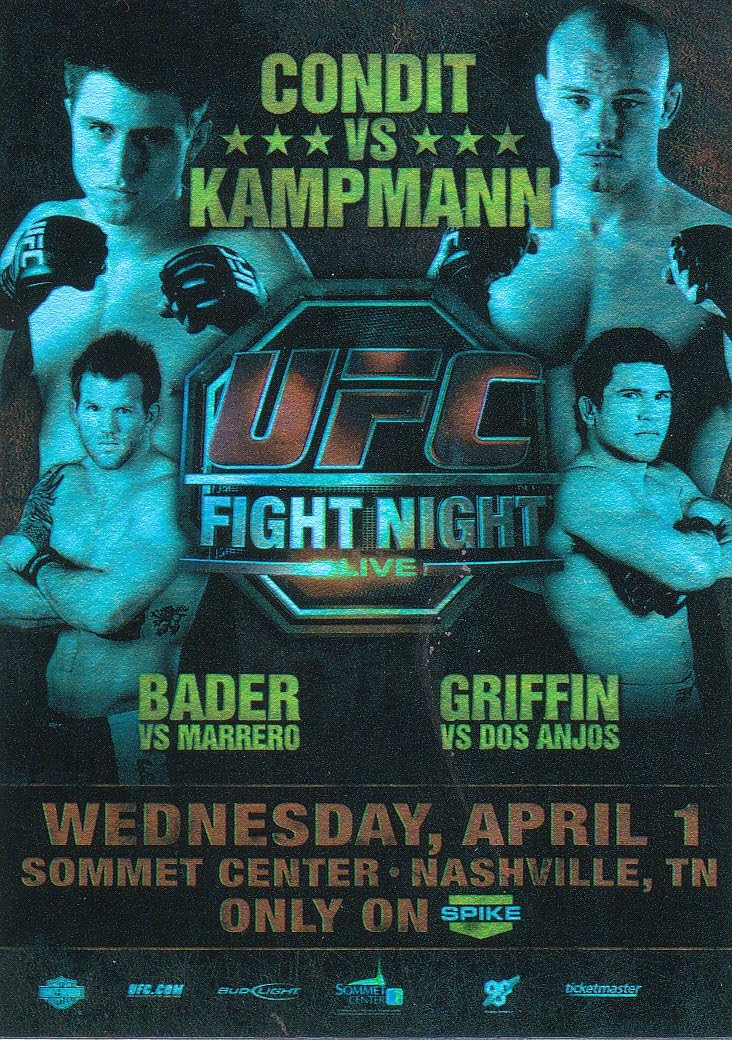 2009 Topps UFC Trading Cards Fight Poster Review Foil Insert Card UFC