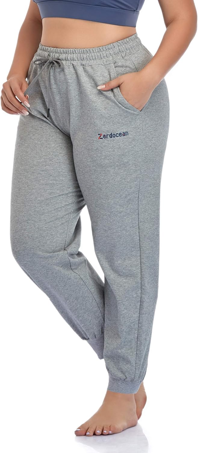 ZERDOCEAN Women's Plus Size Joggers Pants Active Sweatpants Tapered Workout Yoga Lounge Pants with Pockets - Image 2
