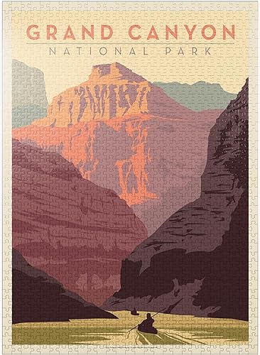 MyPuzzle Grand Canyon National Park Kayak, póster vintage, rompecabezas premium de 1000 piezas para adultos disponible en Yaxa El Salvador