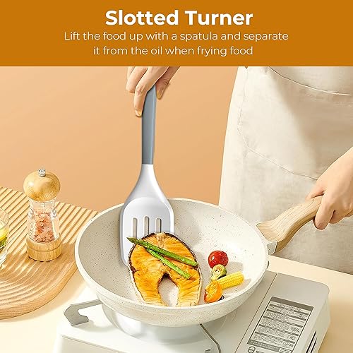 Miniatura 5 de Juego de utensilios de cocina de silicona, 11 unidades, sin BPA, resistente al calor de 446 F, herramientas de cocina para utensilios de cocina