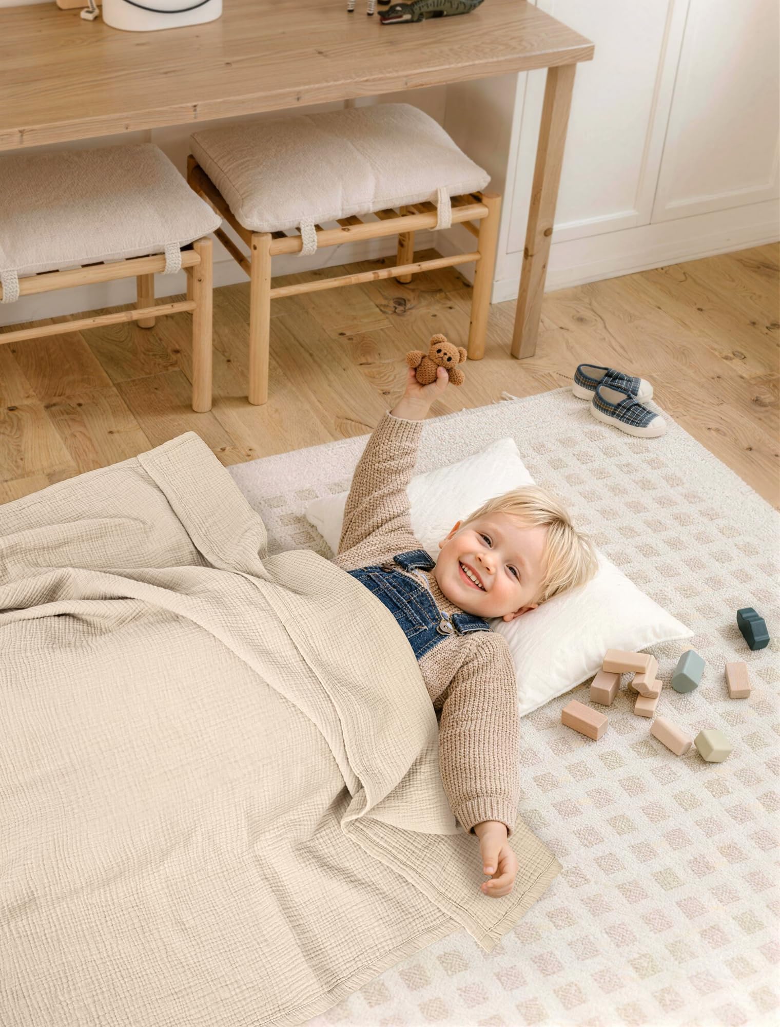 Lulu Moon Couverture Ivoire pour bébé