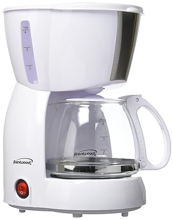 Brentwood Appliances TS-213W 4 Cup Coffee Maker, White