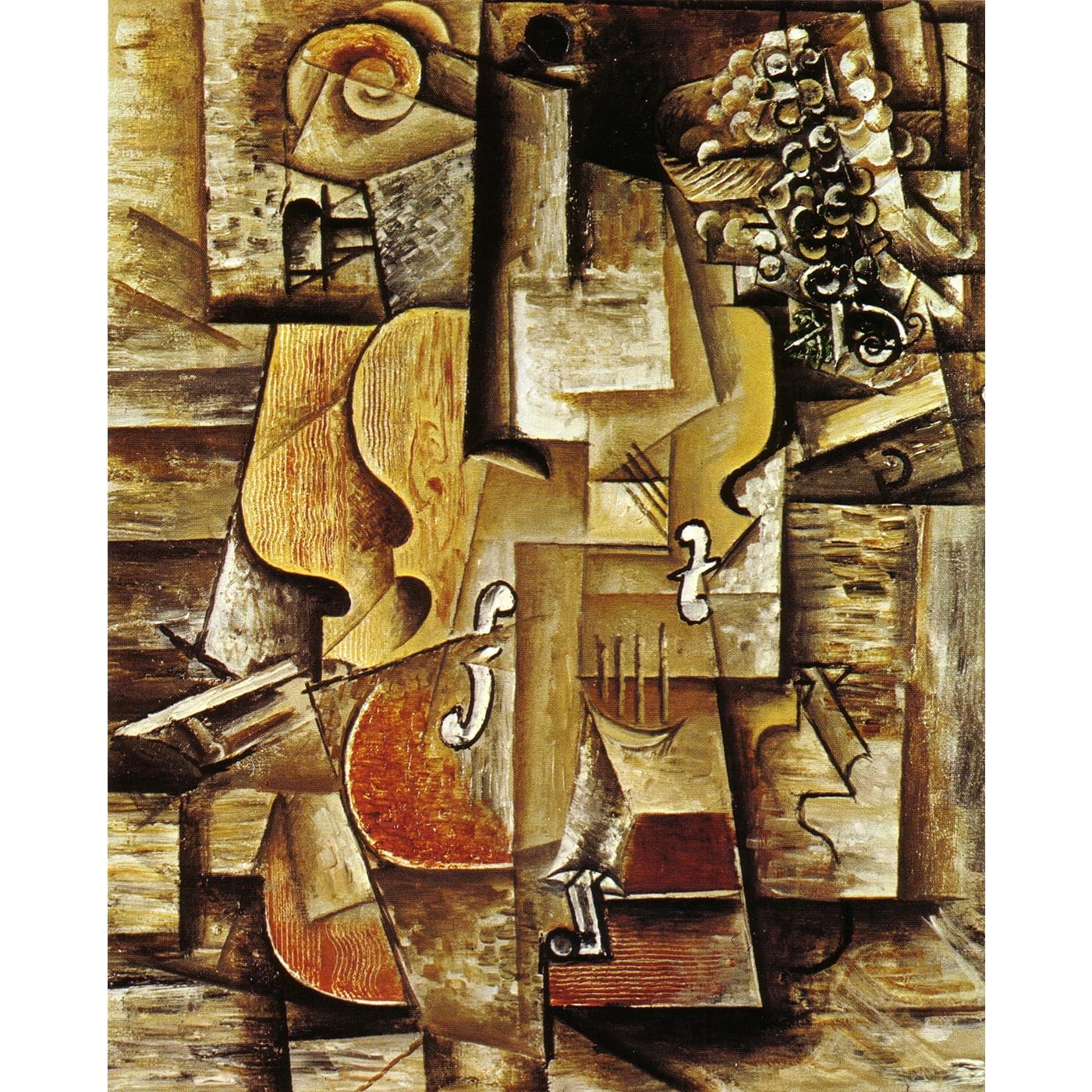 Impression giclée roulée Violon et raisins 101,6x127 cm pour salon