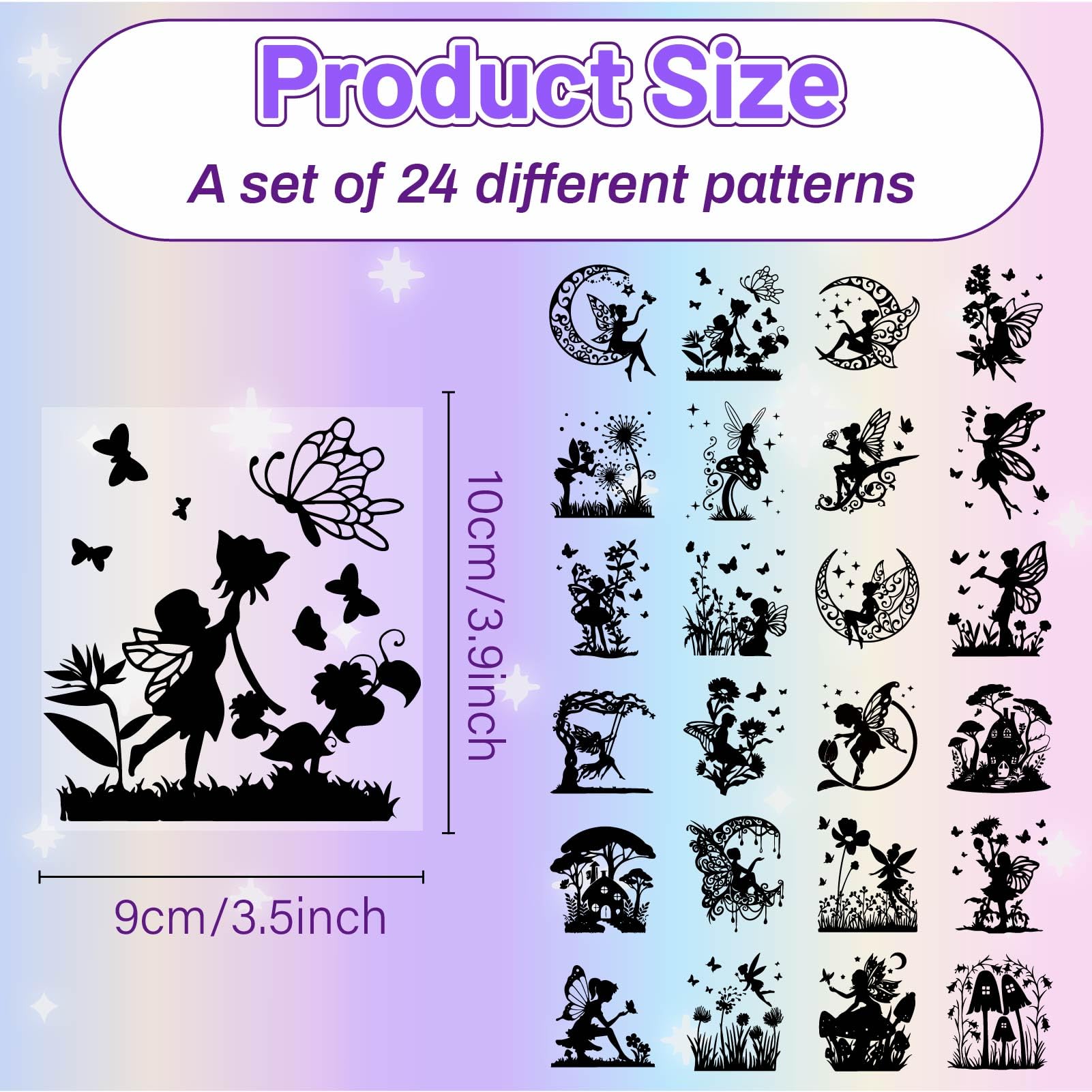 24 Pièces Silhouettes D'Anges Féeriques Découpées Au Laser - Décorations Pour Scrapbooking, Pots Et Lanternes