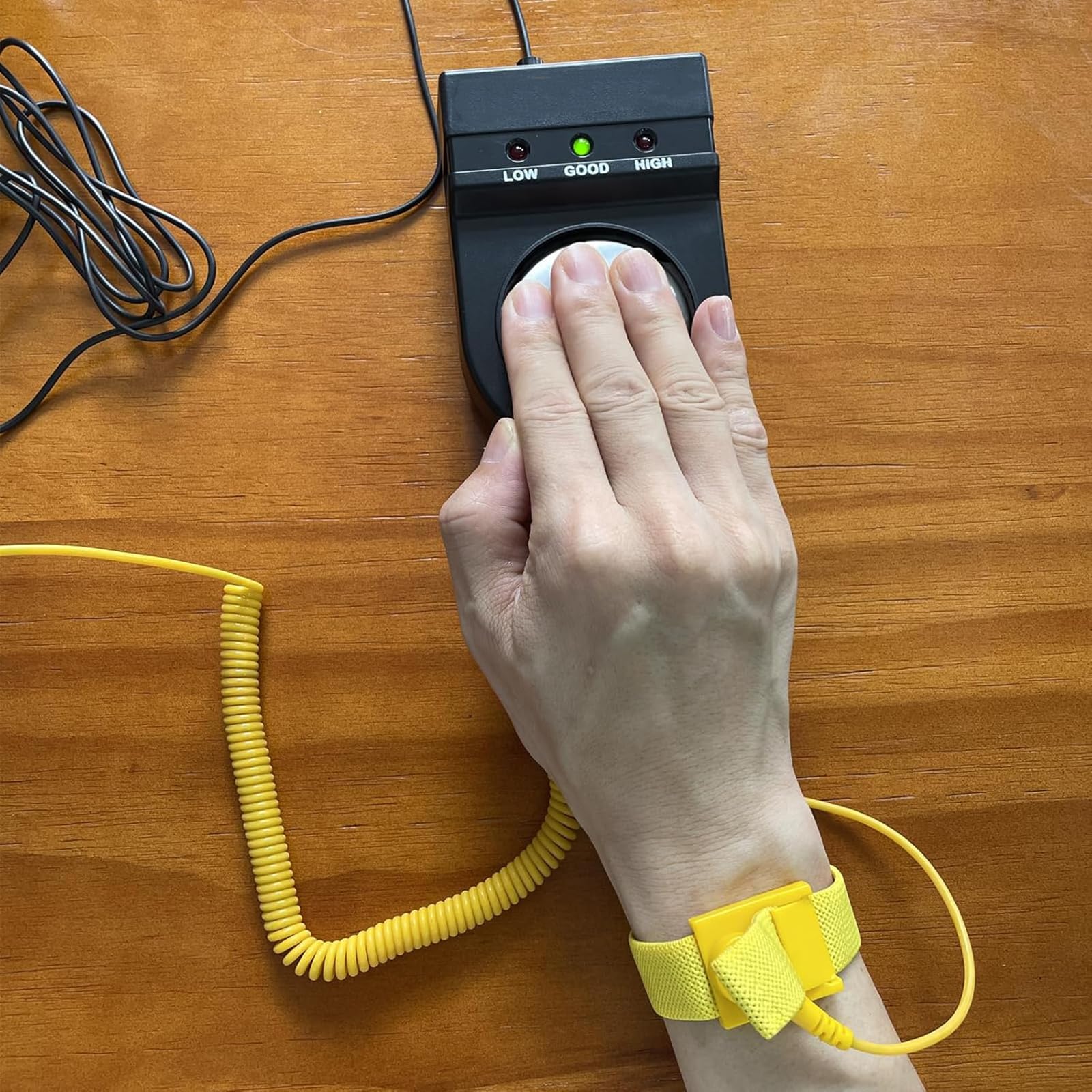 Tester per Braccialetti Antistatici, Tester Antistatico ESD per Braccialetti Antistatici per Misurazioni con Braccialetti Antistatici Cablati/Wireless, Segnale Acustico di Sicurezza