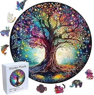 Comprar wocpvm 192 Piezas Puzzle Madera Adultos Puzzle de Madera de árbol de la Vida Rompecabezas de Madera único Rompecabezas Madera con Forma de Animales con Caja de Regalo para Regalo Familiar